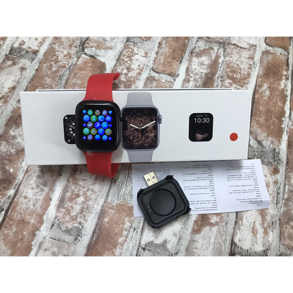 T500+ Plus Smart Watch SERIES RED BLUETOOTH WILL CONNECT IPHONE SAMSUNG 45mm - Picture 2 of 7